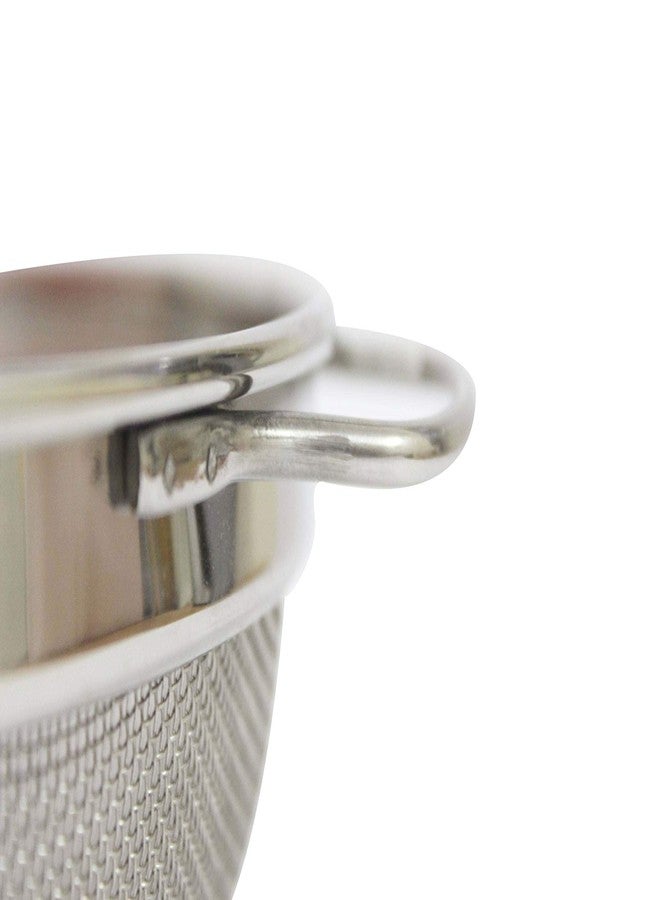 FINALITY Puran Jali Strainer Stainless Steel, Hung Curd, Rice Strainer, Sieve for Flour, Oil, Colander, Deep Frying Pot with Strainer, Channi for Kitchen, Size 24 cm, (Silver) - Image 4